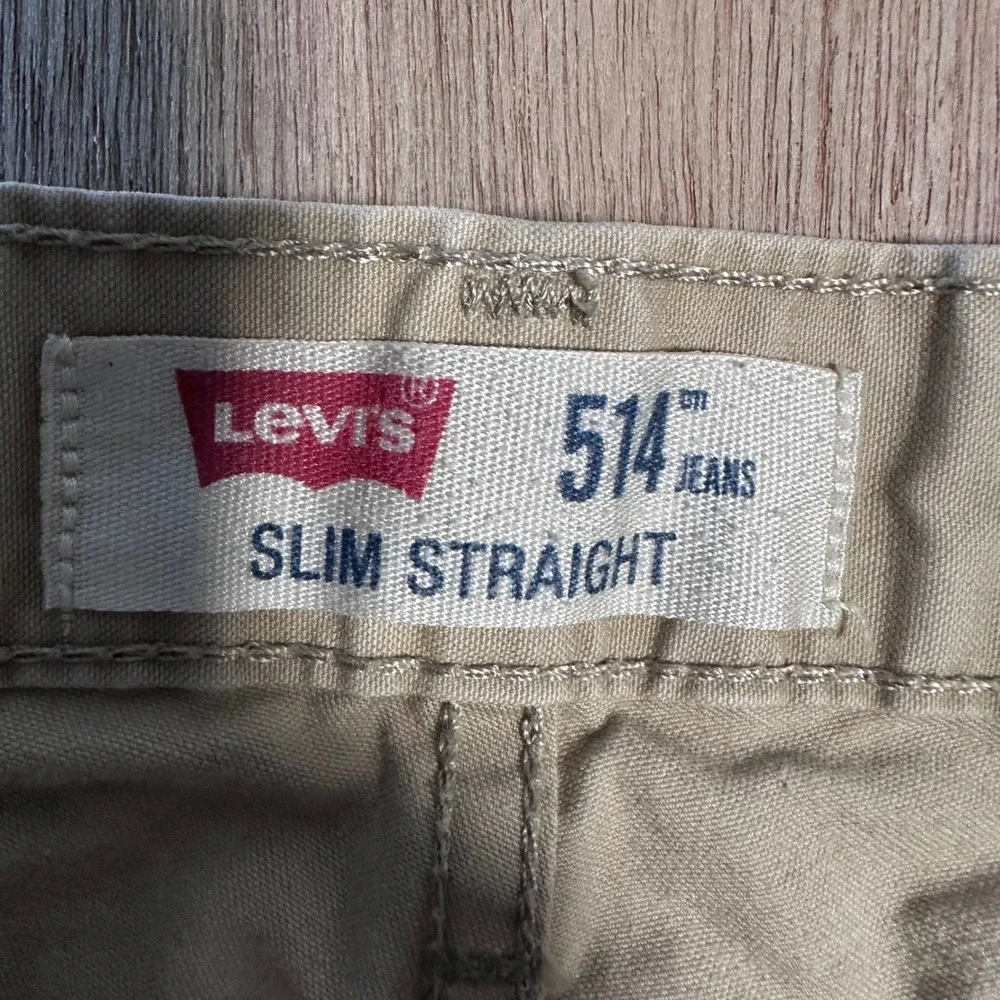 Levi Strauss 514 Jeans Slim Straight Tan Chino Pants Mens W34 L30